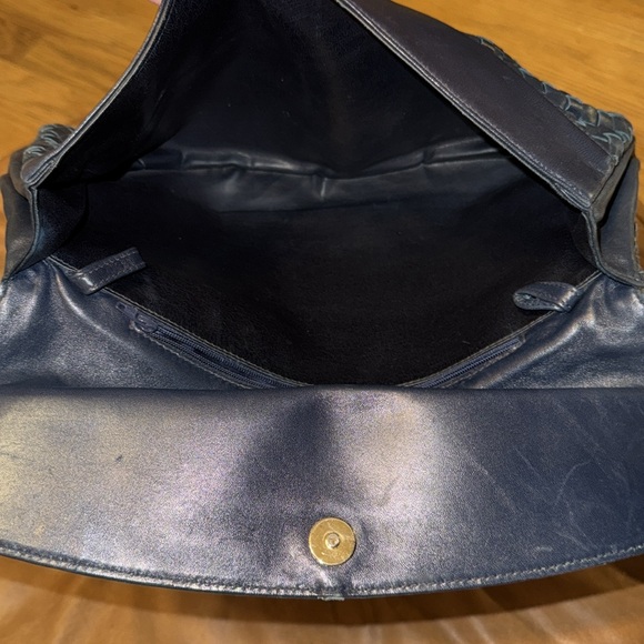 Vtg leather navy clutch bag Italy expressly for 
“BAGS BY MIMI” NY super soft - Picture 5 of 7